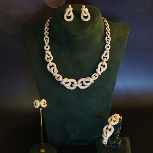 TIRIM Luxury Womens AAA CZ Cubic Zircon Afica Retro Chain Style Necklace Jewelry Set Bridal Accessories Charm New Arrivals