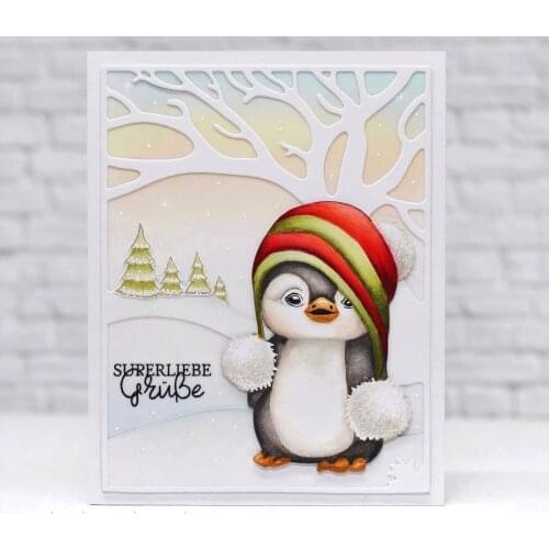Penguin Christmas Transparent Clear Stamps for DIY Scrapbooking/Card Making/Kids Christmas Fun Decoration Supplies
