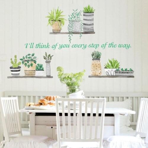 Garden Potted Plant Bonsai Flower Wall Stickers For Home Decor Living Room Kitchen PVC DIY Wall Decals Mural Room Decoration