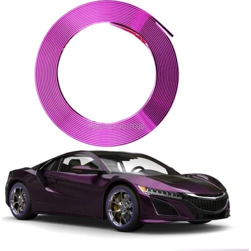 SmRKE 8M Eye Catching Purple Car Wheel Hub Rim Edge Protector Ring Tire Guard Rubber Sticker Car Styling
