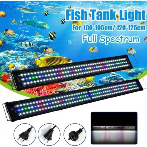 91CM 23W Aquarium LED Lighting 100-105cm Fish Tank Light with Extendable Brackets 129 LEDs Full Spectrum Plant Lamp AC100-240V