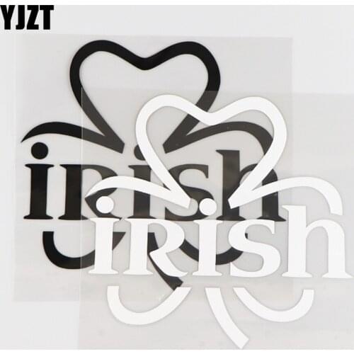 YJZT 14.3X13.6CM IRISH Sign Vinyl Decal Car Sticker Cartoon Word Decor Pattern Black/Silver 4C-0153