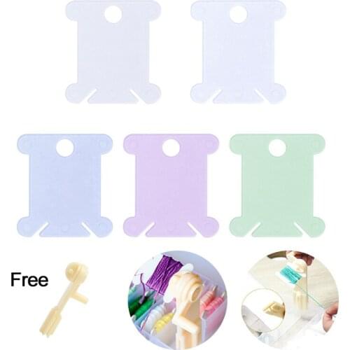120pcs Embroidery Floss Craft Thread Bobbin Cross Stitch Storage Holder With Free Thread Winder Holder
