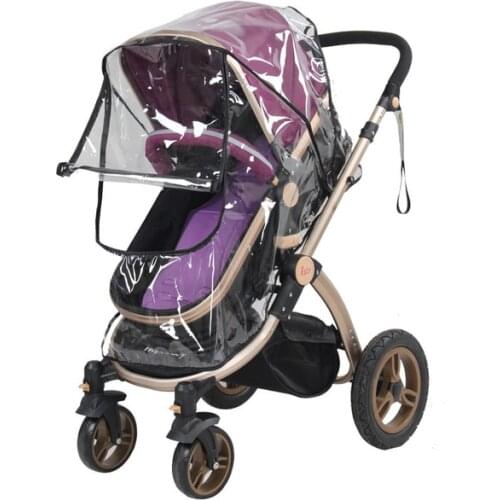 Stroller Accessories Waterproof Rain Cover Transparent Wind Dust Shield Zipper Open For Baby Strollers Pushchairs Raincoat