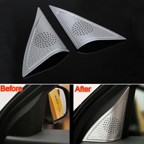 BBQ@FUKA Interior Chrome Sound Tweeters Speaker Cover Panel Trim Sticker Fit For Jeep Cherokee 15 16