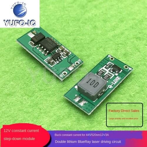 Free Ship 3pcs 1W 445W 3W/520Nm Double Lithium BlueRay Laser Driver Circuit Module 12V 3A Buck Constant Current