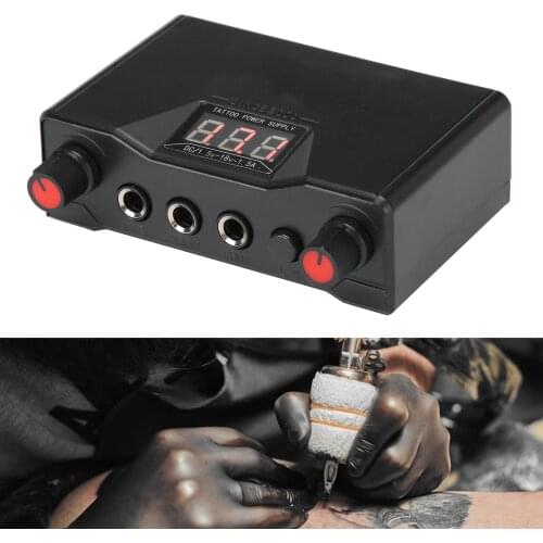 3 Hole Square Tattoo Power Dual Tattoo Power Supply Mini Digital LCD Dual Tattoo Power Liner Shader Tattoo Machine Power Supply