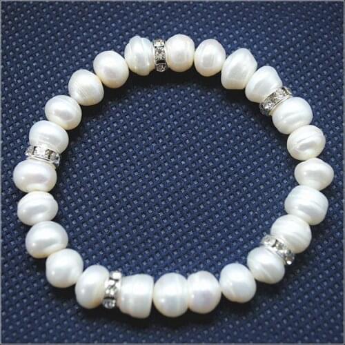 White pearl bracelets womens bracelets size 7-8mm top fashion jewelry for ladies wear and party items new fashion
