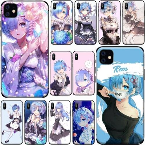 Hot Anime ReZERO Ram Rem Phone Case for iPhone 11 12 pro XS MAX 8 7 6 6S Plus X 5S SE 2020 XR Soft silicone