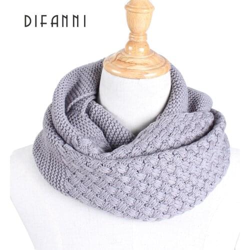 [DIFANNI] Fashion Wrap Scarves Women Knitting Scarf Braided Soft Warm Casual Scarf 2017 Brand New Autumn Winter Solid Color