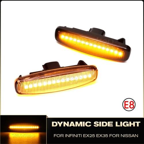 For Infiniti EX25 EX35 EX37 FX35 FX37 G25 G35 Q40 Q60 Q70 QX50 QX70 M25 M37 JX35 Scroll Dynamic LED Side Light Turn Signal Lamp