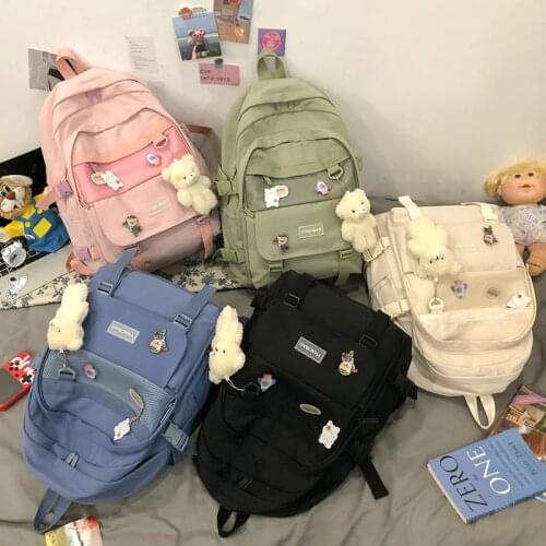 Travel Backbag Teen Girls Book Fashion Large Female Backpack Anti-Theft Women Backpack Unisex Waterproof Nylon School Bag