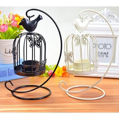 European Butterfly Bird Candlestick Creative Home Decoration Retro Bird Cage Lantern Pendulum
