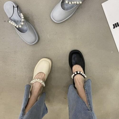 Heydress Women Shallow Mouth Casual Student Shoes Thick Bottom Shoes New Arrival Japanese Style Vintage Buckle Mary Janes Shoes