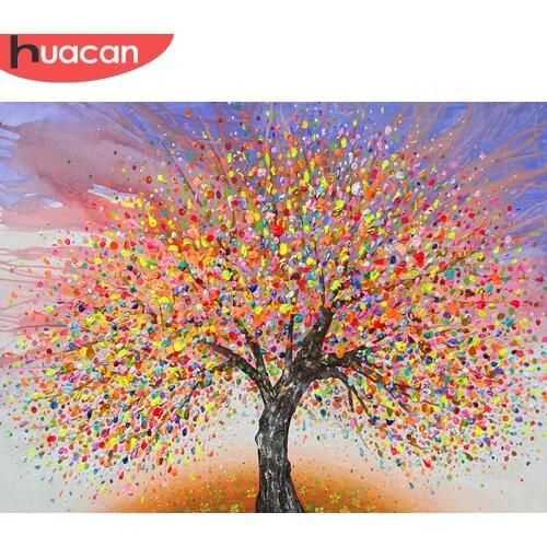 HUACAN 5d Diamond Painting Tree Landscape DIY Diamond Embroidery Scenery Mosaic Home Decoration