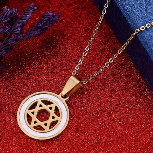 Israel Star Hexagram Pendant Necklaces Magen David Tantrism Jewish Star Solomon Seal Jewelry