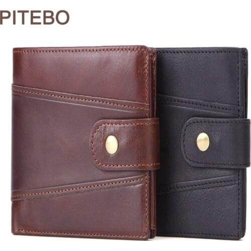 Commercial Wax Leather Classic Retro First Layer Cowhide fashionable Leather Wallet Foreign Trade multi-card position grab bag