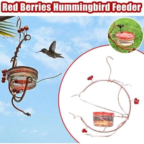 Red Berries Hummingbird Feeder With Flame Coppervines Red Mini-Blossom Dream House Birds House for Little Birds C1