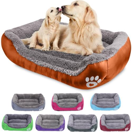 S-3XL Dogs Bed For Small Medium Large Dogs Big Basket Pet House Waterproof Bottom Soft Fleece Warm Cat Bed Sofa House 8 Colors