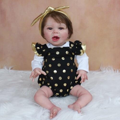 50 CM 3D Skin Visible Veins Soft Silicone Reborn Baby Doll Toy For Girl Cloth Body Bebe Boneca Lifelike Birthday Gift