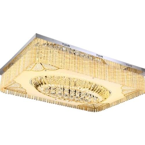 Living room headlight crystal lamp rectangular atmosphere home luxury restaurant LED ceiling hall lamp modern minimalist led