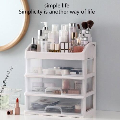 Makeup Organizer Box Transparent Cosmetic Drawer Jewelry Storage Holder Case Container Table Dresser Skincare Shelf