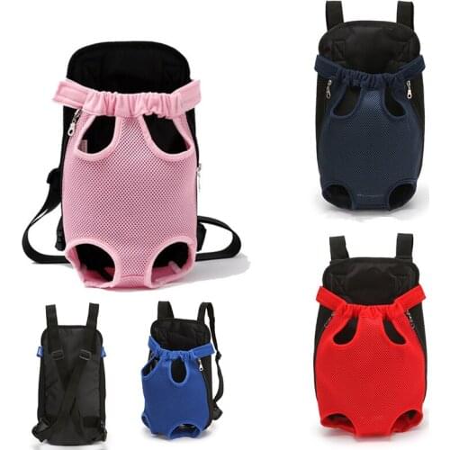 Pet Dog Front Chest Backpack Mesh Outdoor Travel Products Breathable Shoulder Handle Bags For Small Dog Cats Chihuahua