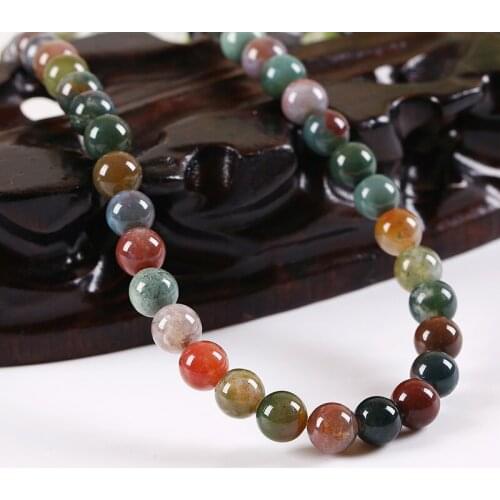 Natural Indian Agates Stone Beads Smooth Round Loose Beads 15" Strand 4 6 8 10MM Pick Size For Jewelry Making DIY Craft Material