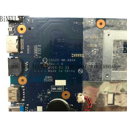 BiNFUL 100% NEW WORKING MAINBOARD MOTHERBOARD FOR LENOVO 110-15IBR CG250 CG520 NM-A804 NOTEBOOK PC WITH CPU