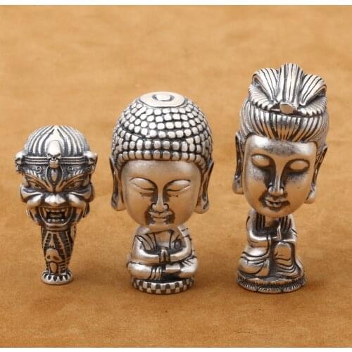 Wholesale Batch 925 Sterling Fashion Jewelry Exotic Accessories Vintage Thai Silver Guanyin Tuas Bracelet Tee Beads