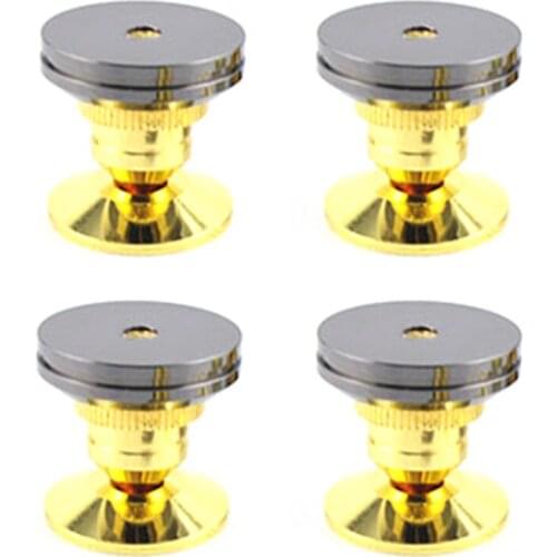 4set/8set Speakers Stand Feet Foot Pad Pure Copper Gold Loudspeaker Box Spikes Cone Floor Foot Nail with Base Mat Adhesive