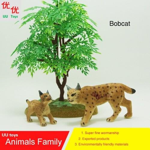 Hot toys: Bobcat (lynx, leopard cat, tiger cat) family pack Simulation model Animals kids toys children educational props