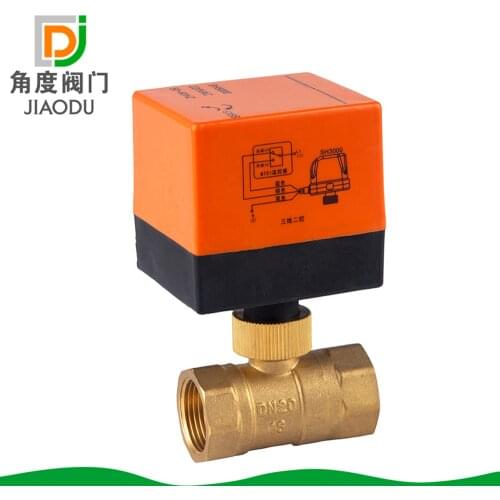 Factory direct 4 points 6 minutes Central air conditioning fan coil brass electric two-way ball valve electric valve
