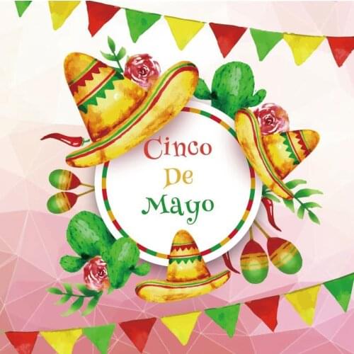 Happy Mexican Day Holiday Backdrop Party Photography Background Celebration Photo Booth Studio Decor