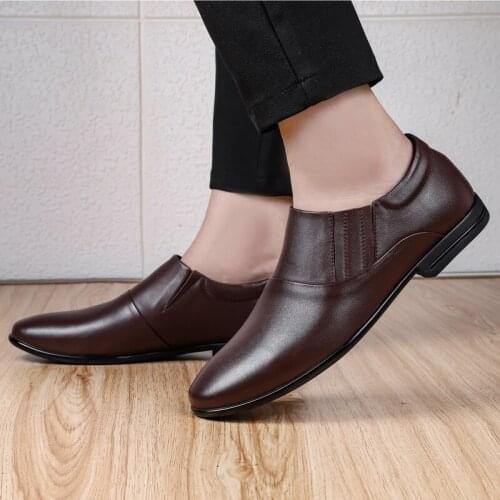 Fashion Men shoes Genuine Leather Comfortable Breathable Business Black Loafers MenS Wedding Suits Lace-up Oxfords shoes men