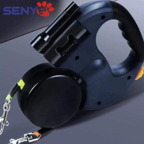 Retractable 3M Dual Double Pet Leash Rope Zero Tangle Walk For Two Dog Walk The Dog Adjustable Pet Leash Pet Supplies Walking