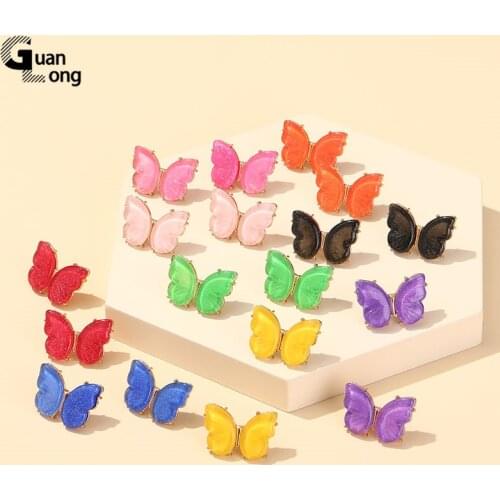 Guanglong Colorful Resin Acrylic Geometric Earring For Women 2021 Korean Hoop Statement Earrings For Girls Gift Craft Jewelry