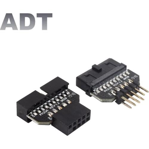 1set Reversible USB 2.0 9Pin Housing to Motherboard USB 3.0 20pin Header Female Adapter