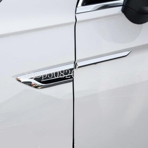 1pair=4pcs Blade Fender Badge for Volkswagen Tiguan L MK2 Rline PHEV 2017-2020 Car Styling Side Door Sticker Original Quality