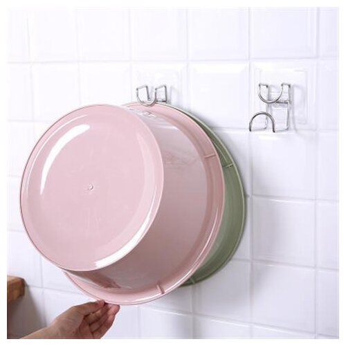 1 Pcs Bathroom Free-perforated Washbasin Hook Kitchen Cutting Board Seamless Sticky Hook Bathroom Hanging Washbasin Shelf Rack
