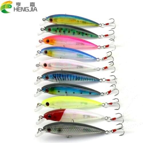 HENGJIA 100pcs minnow swimbait fishing lures wobbler crankbaits pike carp trout peche fishing baits pesca fishing tackle 9cm 8g