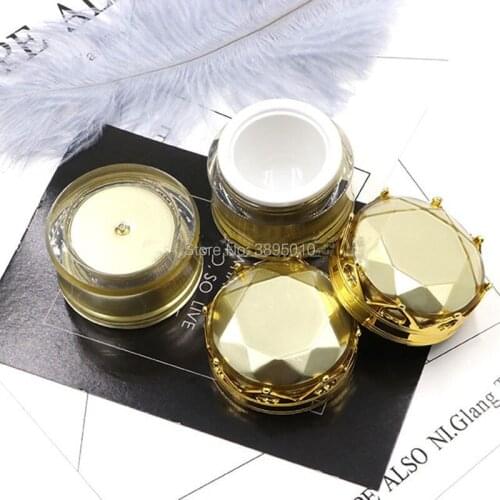 20g Cream Jar,Gold Sample Tins,Crown Shape Empty Cosmetic Packing Container F652