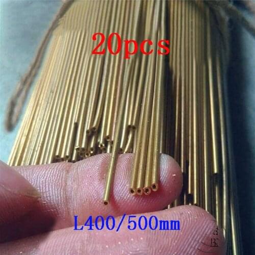 20pcs 0.3/0.4/0.5/0.6/0.7/0.8/1/1.2/1.3/1.4/1.5mm Small Copper Pipe Tube for DIY RC Simulation Model Ship Railing Mast Armrest