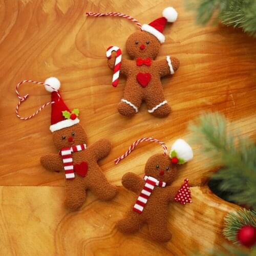 3pcs/set New Products Christmas Decoration Gingerbread Doll Small Hanging Pieces Christmas Tree Accessories Pendant Ornamentss