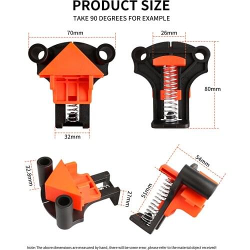 4pcs 90 Degree Right Angle Clamp Fixing Clips Picture Frame Corner Clamp Woodworking Hand Tool Positioning Fixture Home DIY Tool