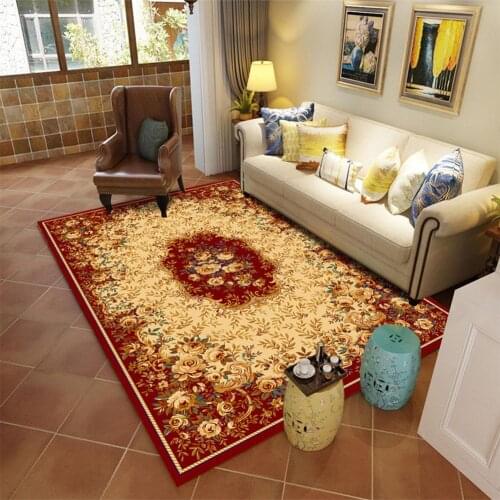 80*120cm Retro Luxury Carpet Mat Non-slip Printing Floor Rug for Living Room Coffee Table Room Bedroom Decor