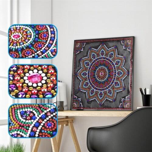 DIY diamond embroidery circle diamond special Alien cartoon painting Retro flower rhinestone crystal painting home decoration