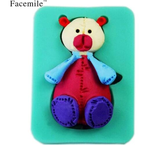 Free Shipping 3D Silicone Bear Shape Fondant Molds Soap Candle Sugar Craft Tools Chocolate Bakeware 50-64