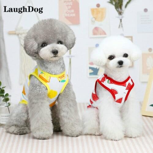 Dog Vest Pet Clothing Dog Clothes Spring Summer Thin Cool Vest for Small Dogs Cats Clothing Fruit Print Dog Tshirt Chihuahua Pug