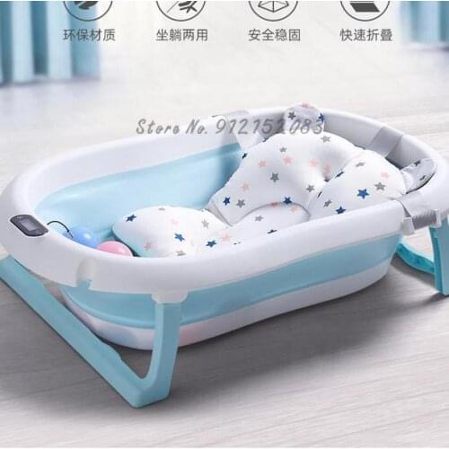 Jieliya Baby Bath Tub Baby Foldable Newborn Baby Can Sit And Lie In Non Slip Large Bath Tub